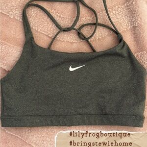 USED M Nike Training Indy Light Support Strappy Sports Bra-Gray